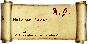Melcher Jakab névjegykártya